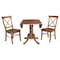 International Concepts Round 42 in Dual Drop Leaf Table, 2 X-Back Chairs, Distressed Oak, 42 in W, 42 in L, 29.5 in H K42-42DP-C613P - alternate 3